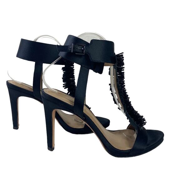 BCBGMAXAZRIA  8.5 ma limbo heels sandal formal shoes black satin - Picture 2 of 9